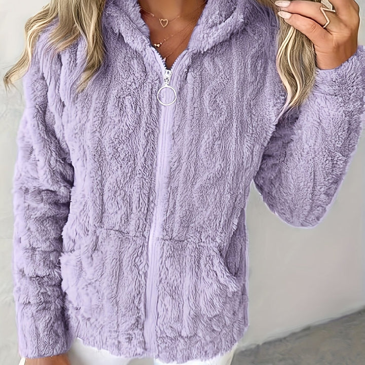 Tia | Fleece-Lined Hooded Zip-Up Sweatshirt