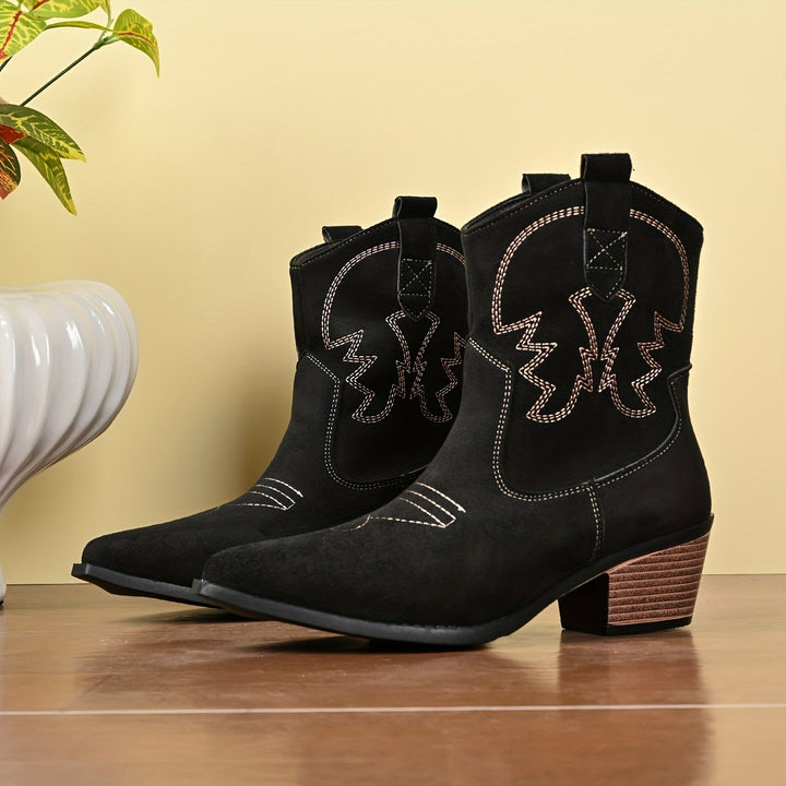 Bianca - Western Short Boots with Horshoe Embellishment