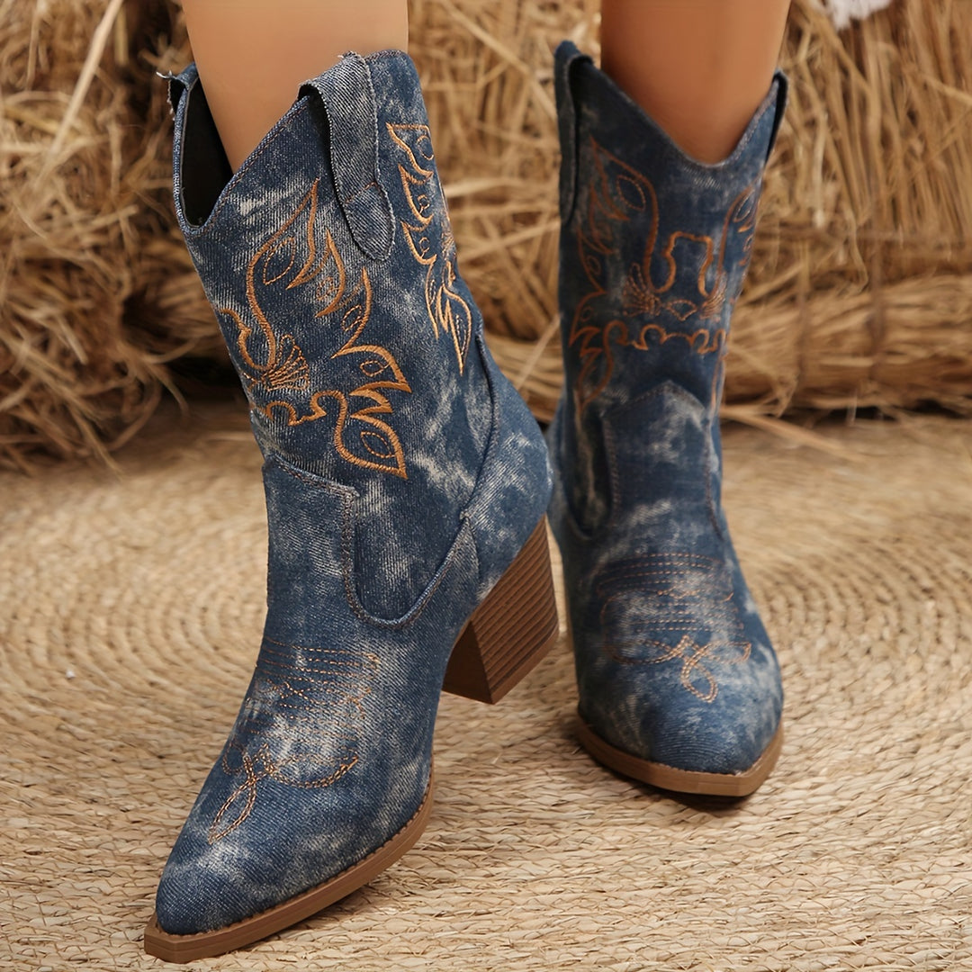 Sylvia - Cloud Pattern Western Boots