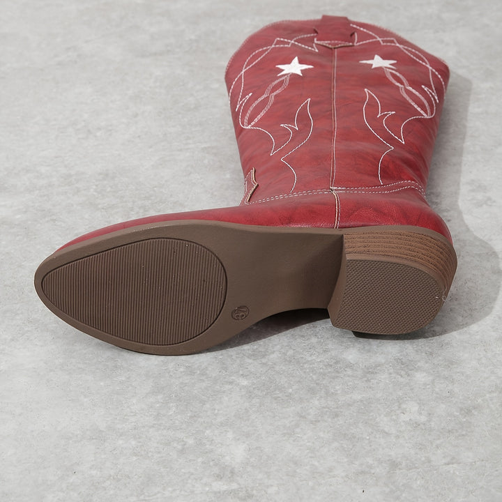 Indi - Red Starred Cowgirl Boots