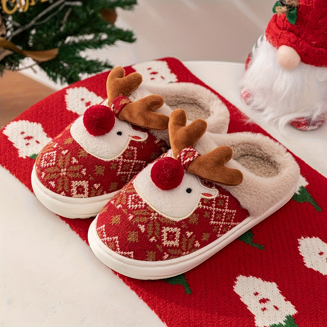 Ginny | Unisex Festive Reindeer Slippers