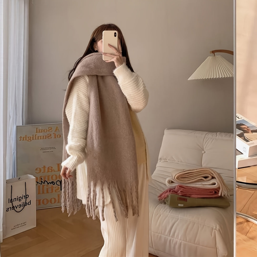Emeline | Thick Winter Scarf with Fringe