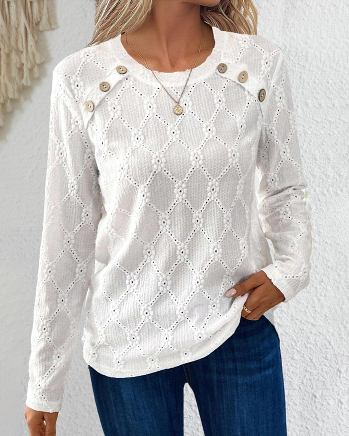 Brenda - Button Eyelet Top