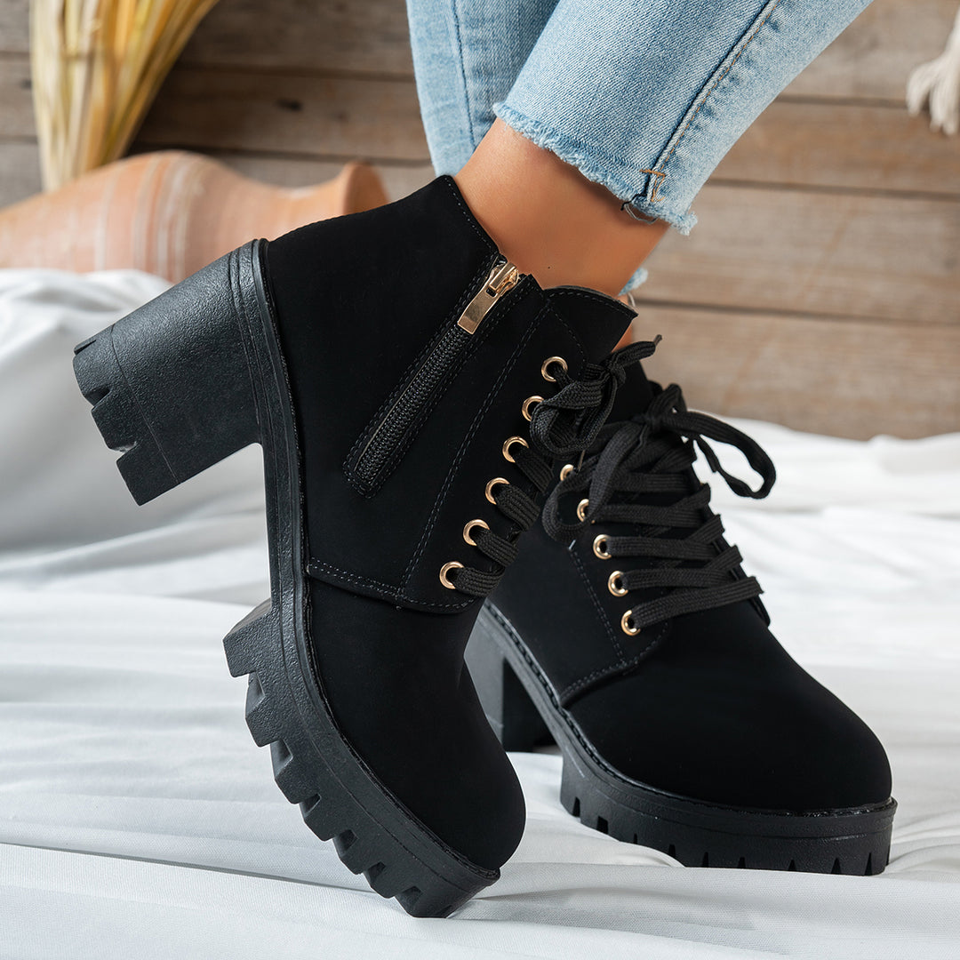 Jilly - Wide & Swolen Foot Lace Up Boots
