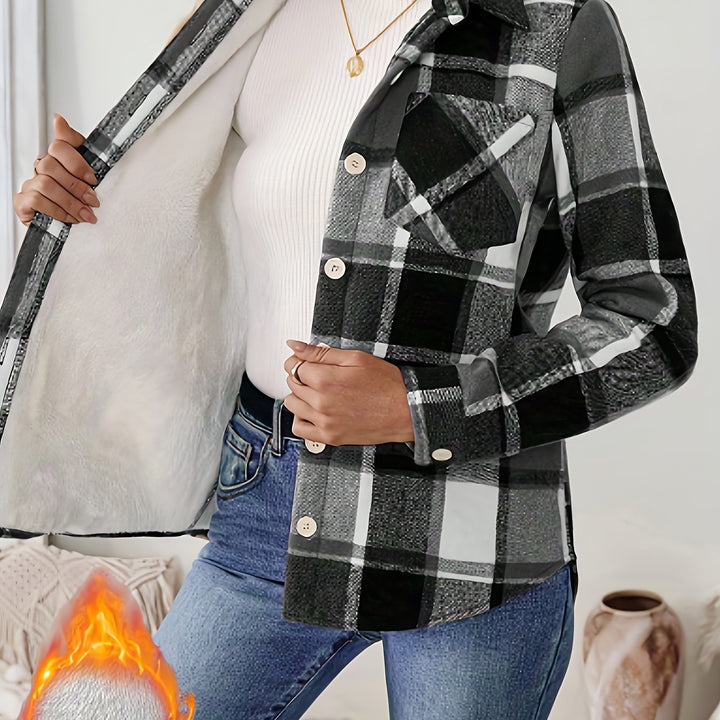 Amelie | Fleece-Lined Button-Up Shirt