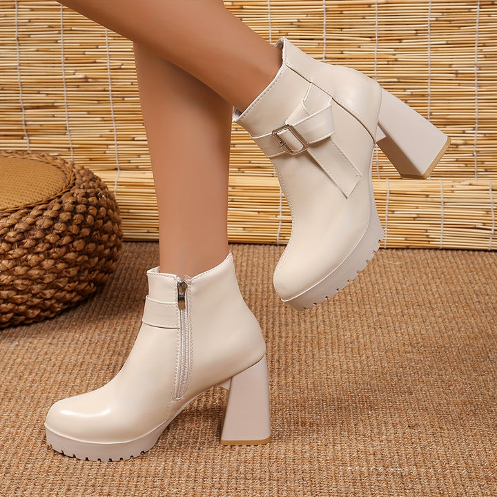Victoria - High Heel Metal Buckle Boots