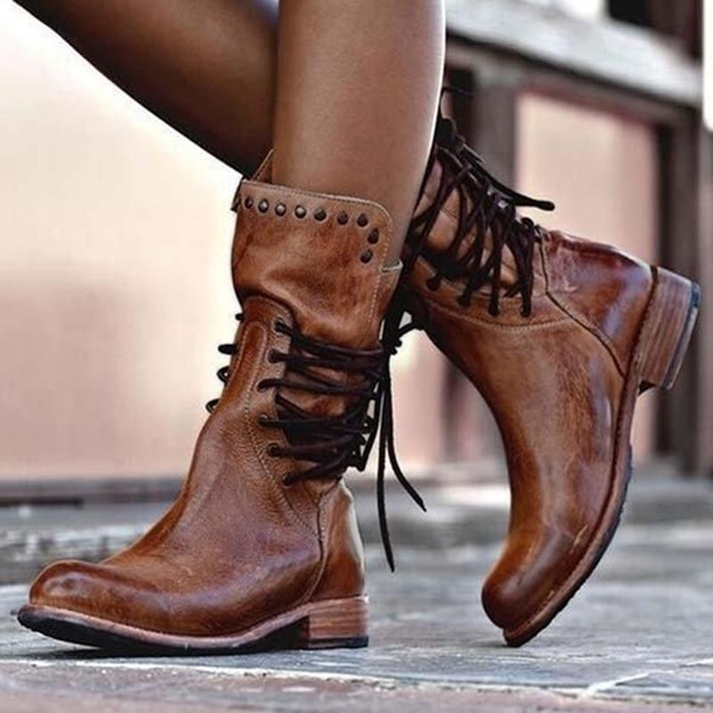 Mila - Lace-Up Boots with Tail