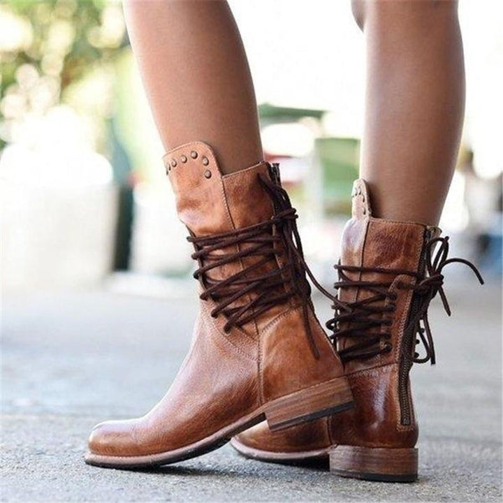 Mila - Lace-Up Boots with Tail