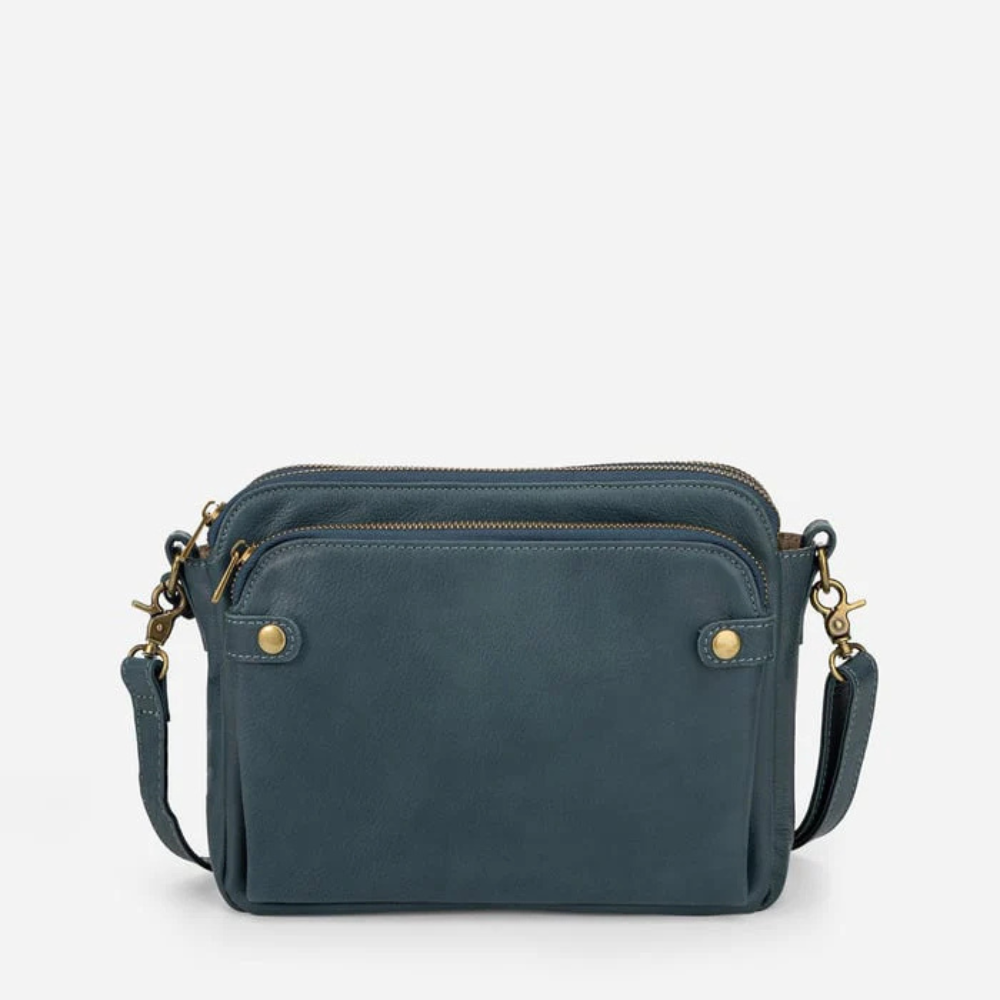 Three-Layer Leather Shoulder Bag