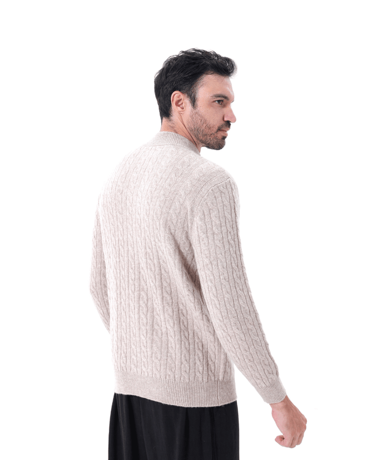 William - Cashmere Woven Half Zip Sweater