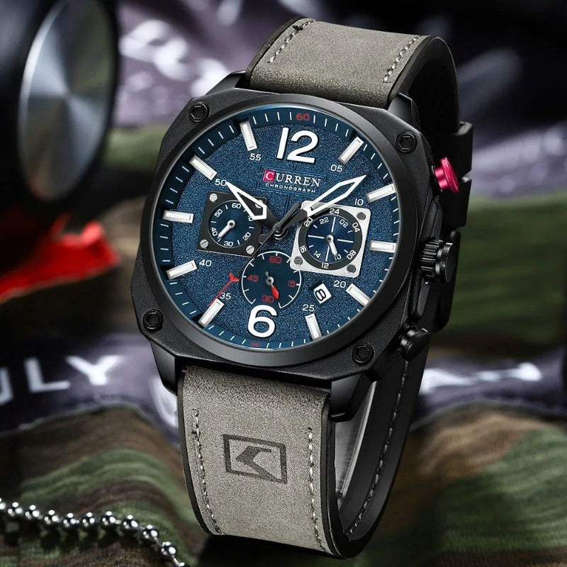 Business Leather Quartz Waterproof Watch