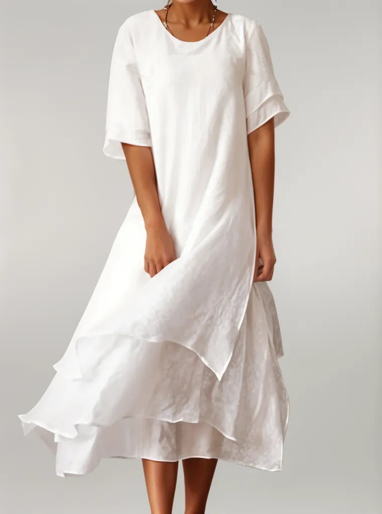 Isilde | Elegant Long Cotton Dress