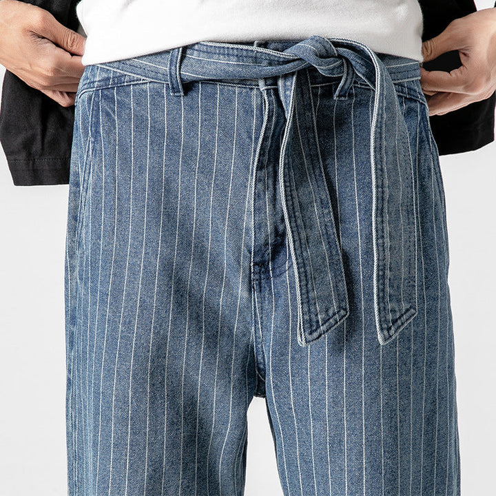 Haruto | Japanese Denim Striped Pants