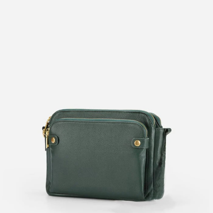 Three-Layer Leather Shoulder Bag