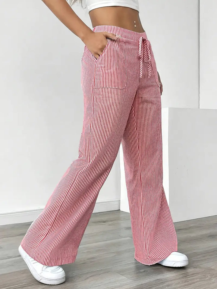 Alina | Elegant Striped Pant With Pockets