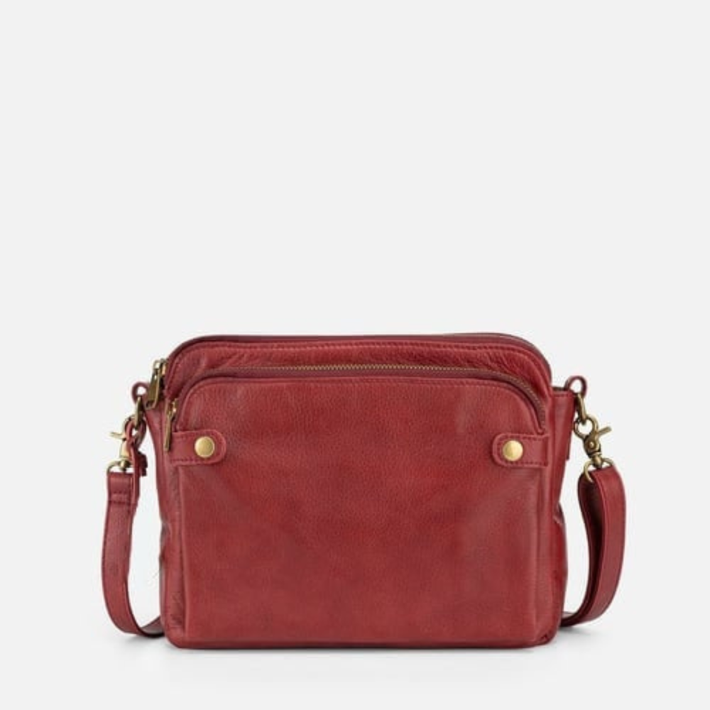 Three-Layer Leather Shoulder Bag