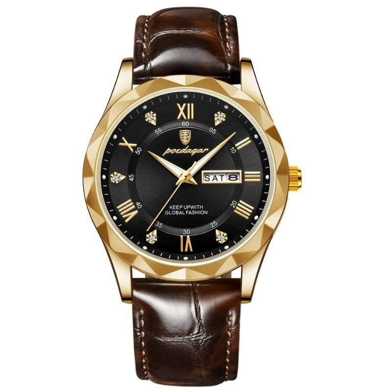 Luxurious Leather Band Quartz Watch