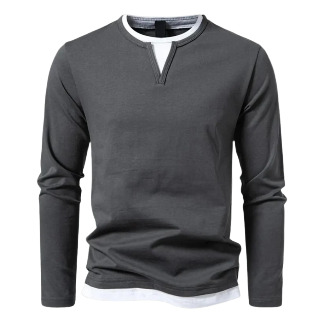 Ryan - 2 in 1 Long Sleeve Sweater with V-Neck