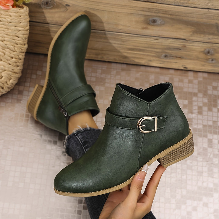 Amelia - Comfortable Buckle Ankle Boots