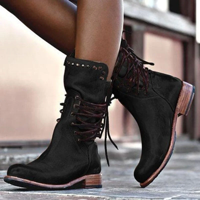 Mila - Lace-Up Boots with Tail