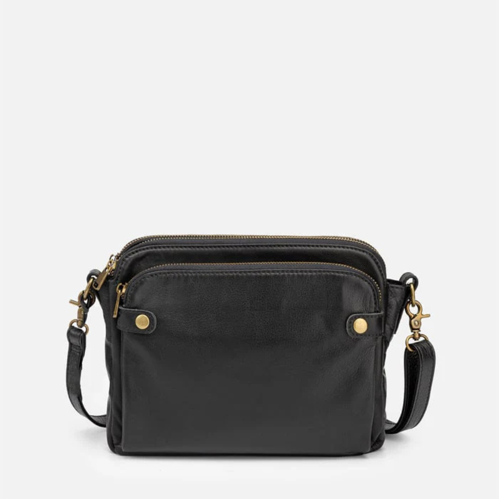 Three-Layer Leather Shoulder Bag