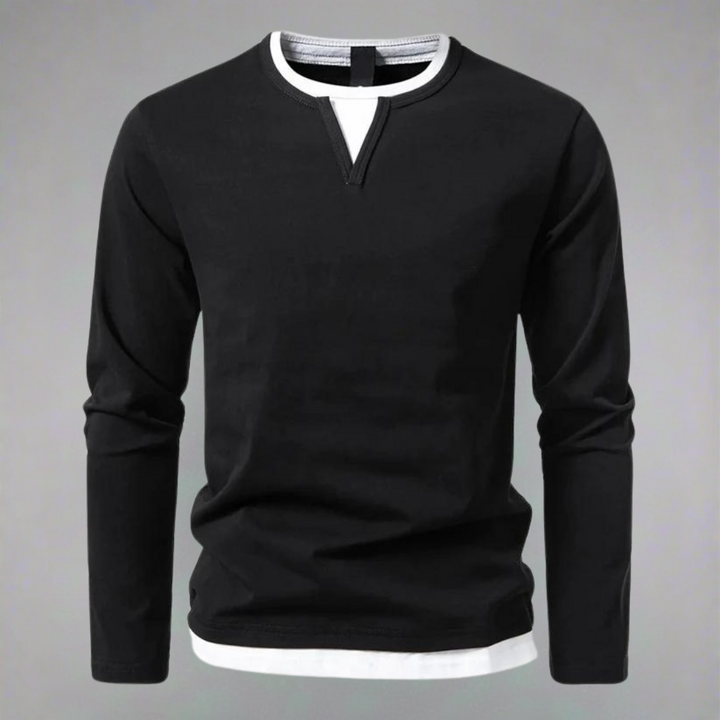 Ryan - 2 in 1 Long Sleeve Sweater with V-Neck