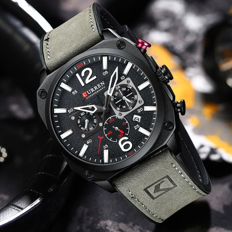 Business Leather Quartz Waterproof Watch