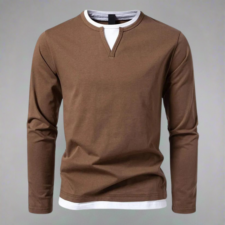 Ryan - 2 in 1 Long Sleeve Sweater with V-Neck