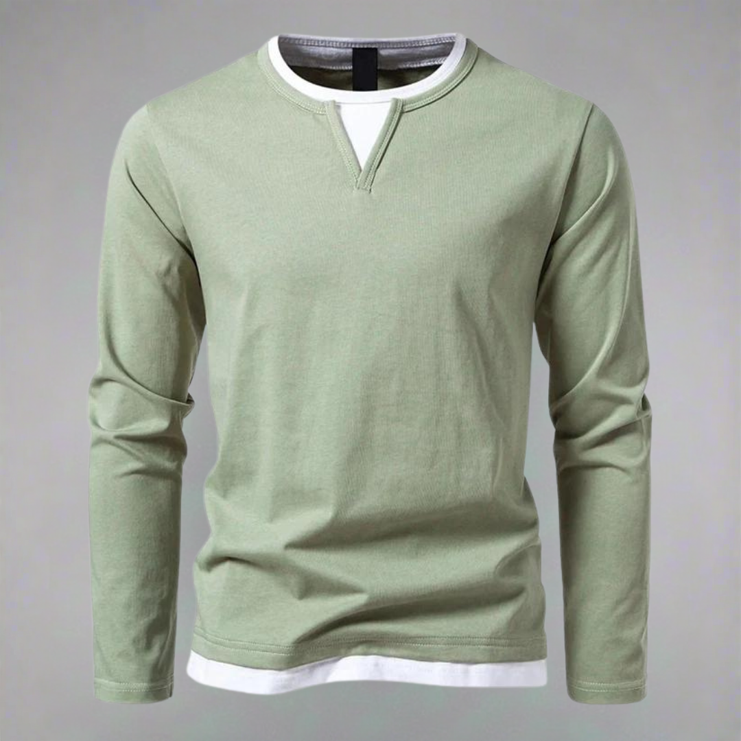 Ryan - 2 in 1 Long Sleeve Sweater with V-Neck