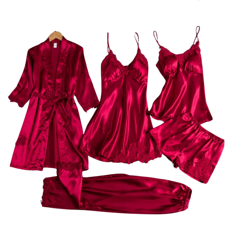 Elke - 5-in-1 Satin Nightwear Set