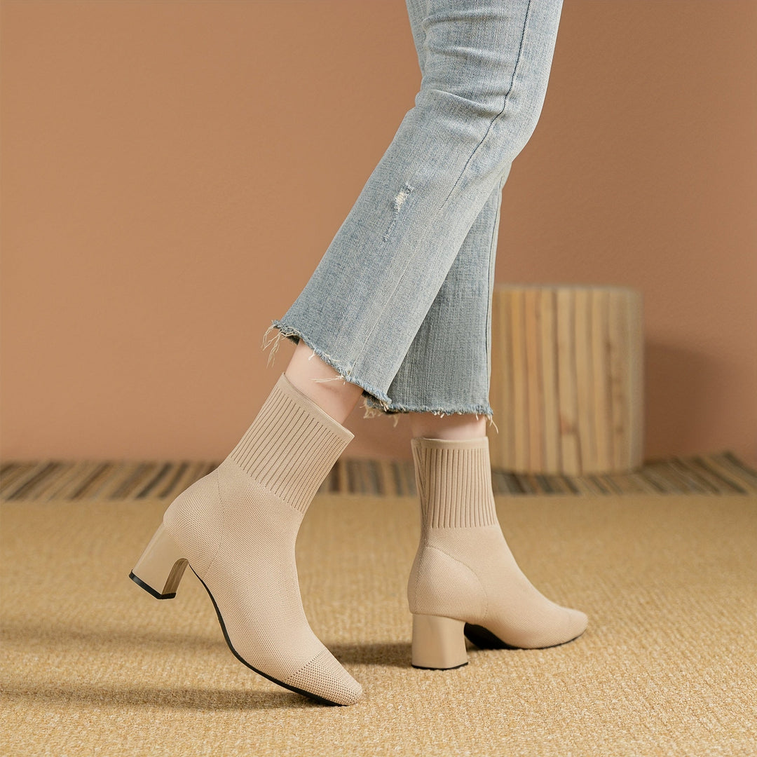 Paulette - Comfortable Knit Ankle Boots