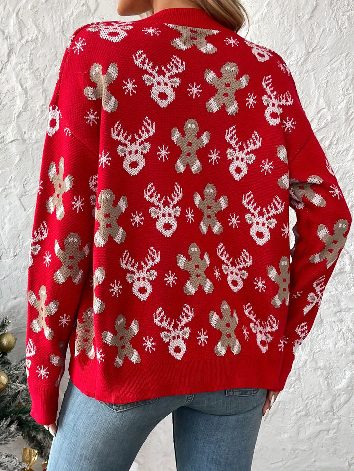Jolien | Snowflake & Gingerbread Cardigan