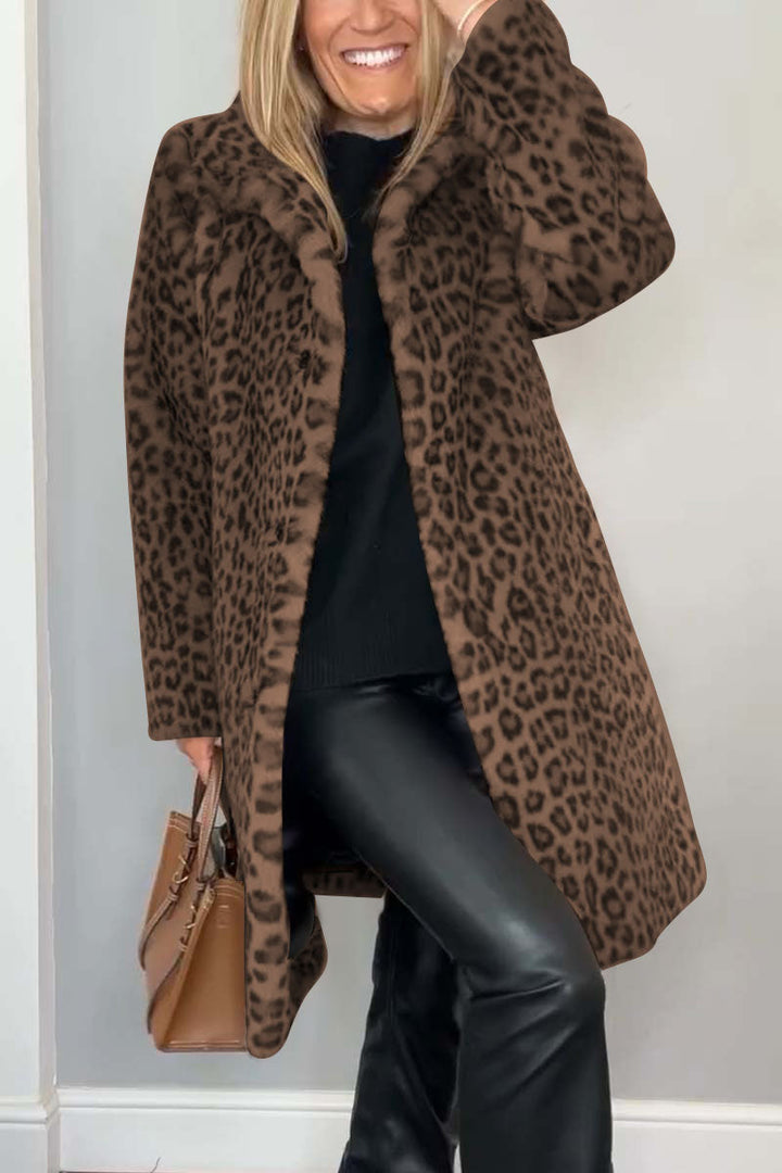 Marlene - Coat with Leopard Print