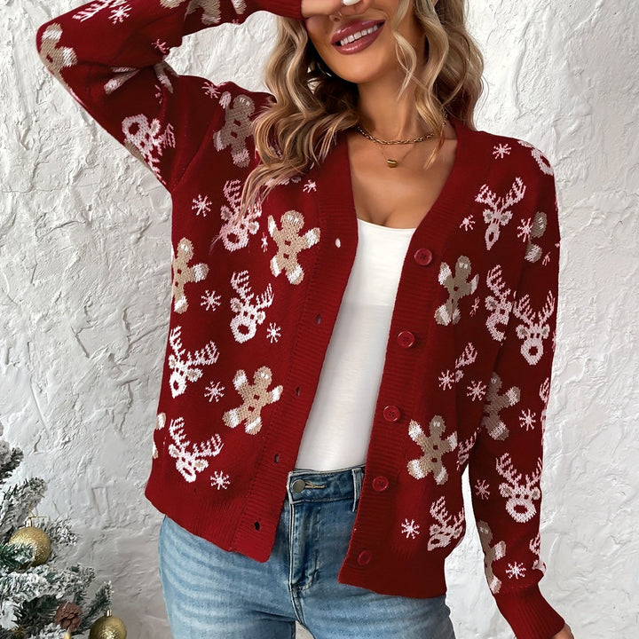 Jolien | Snowflake & Gingerbread Cardigan