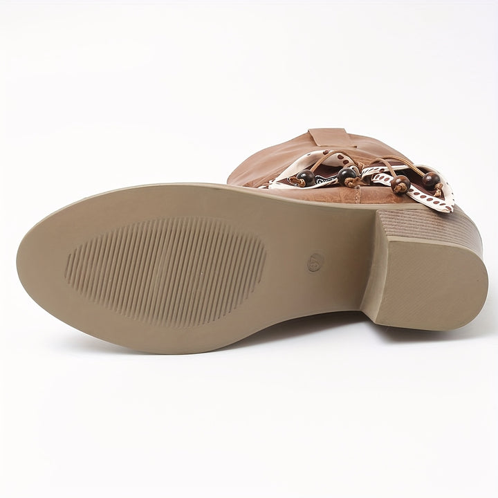 Anna - Cowboy Bow Charm Ankle Boots