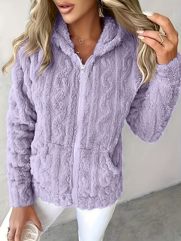 Tia | Fleece-Lined Hooded Zip-Up Sweatshirt