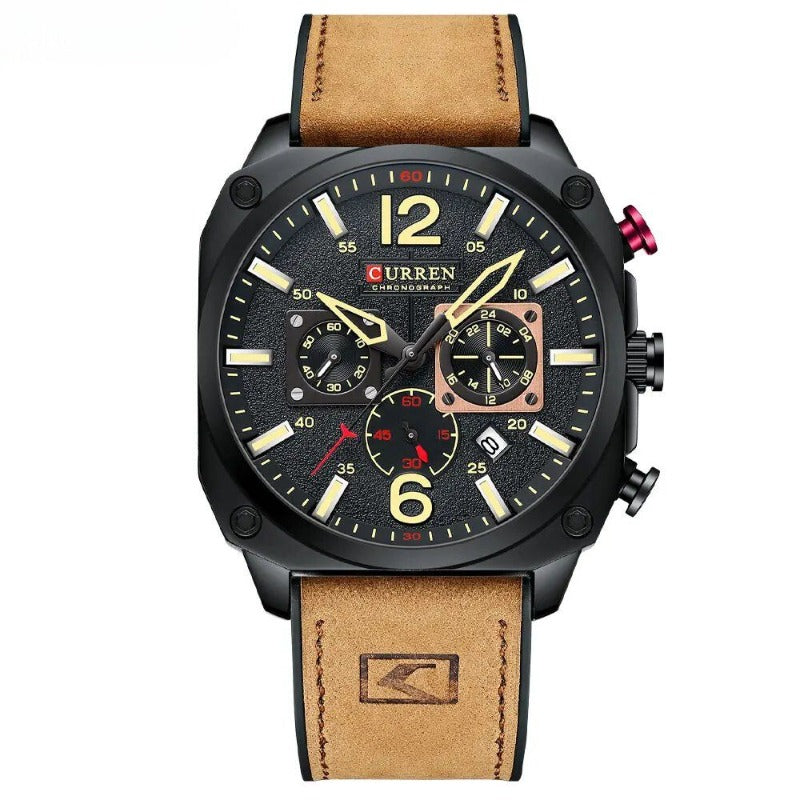 Business Leather Quartz Waterproof Watch