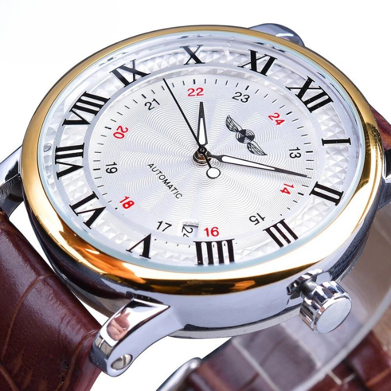 Fashion Luxury Leather Fully Automatic Mechanical Watch