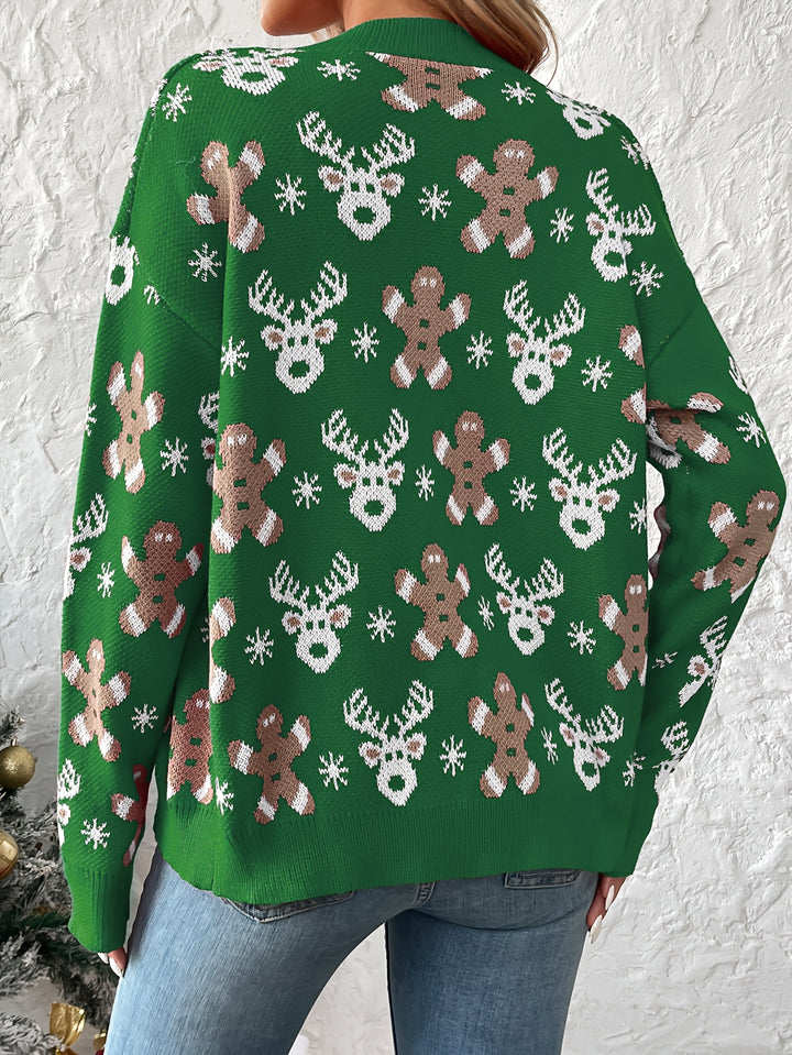 Jolien | Snowflake & Gingerbread Cardigan
