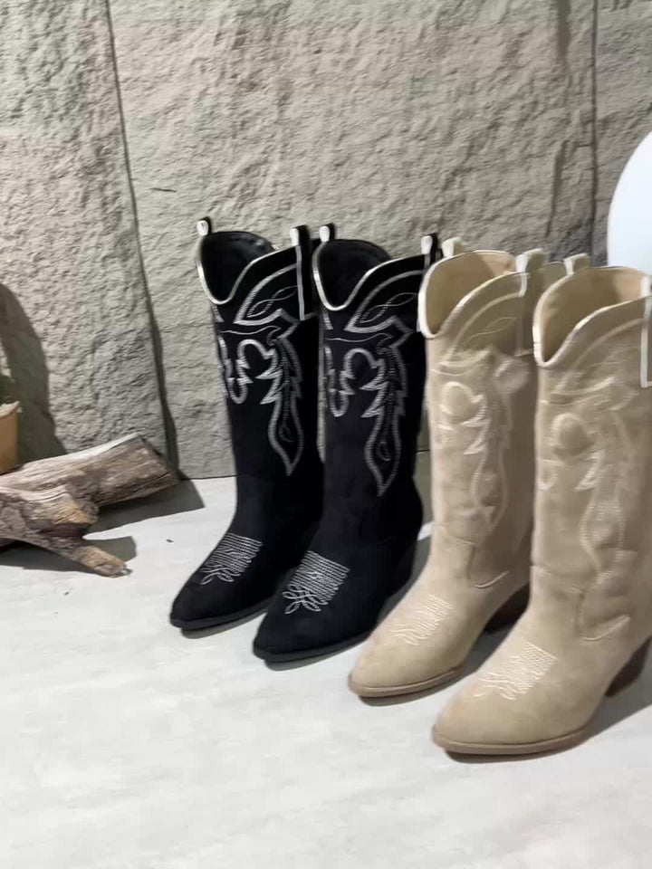 Janny - Decorative Stitching Western Boots