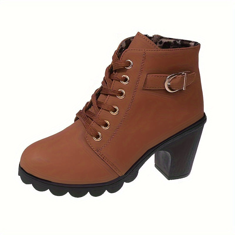 Ann - Fashionable Lace-Up Ankle Boots