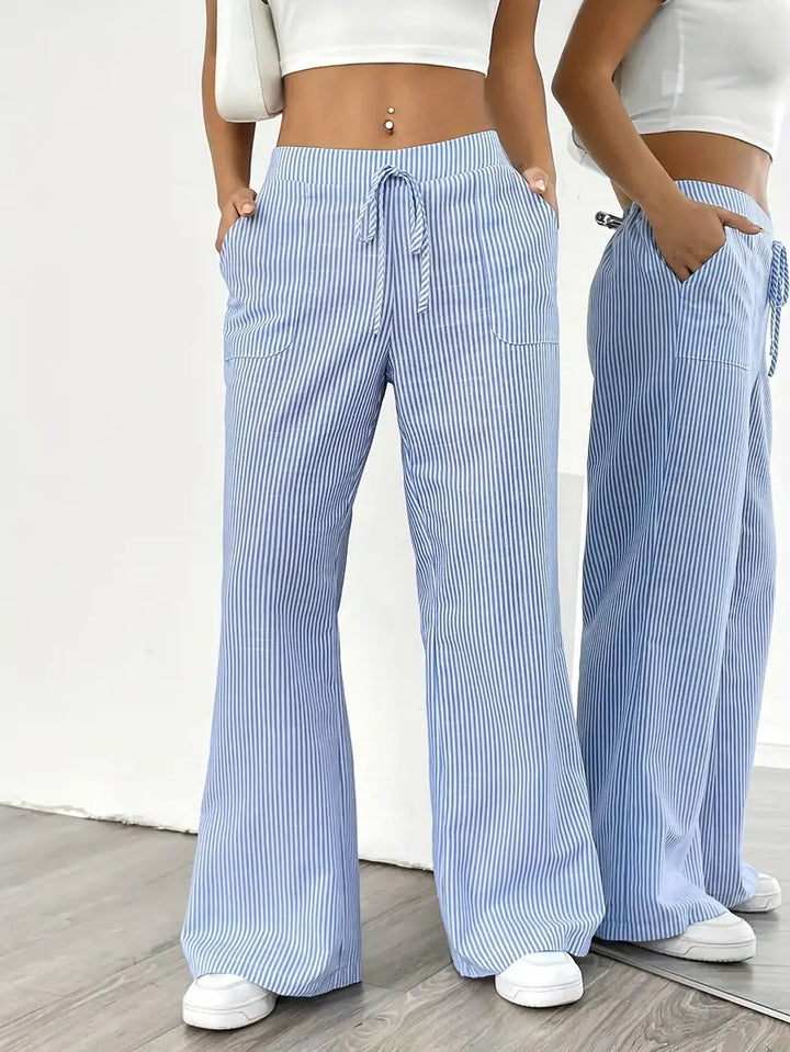 Alina | Elegant Striped Pant With Pockets