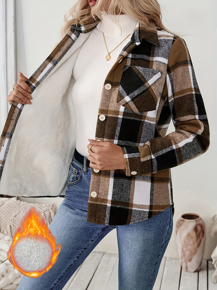Amelie | Fleece-Lined Button-Up Shirt