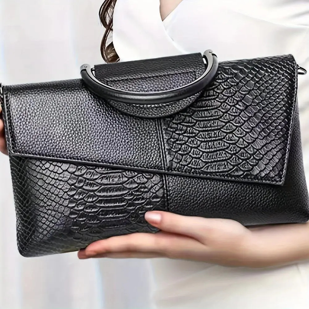 Crocodile-Embossed Luxury Bag