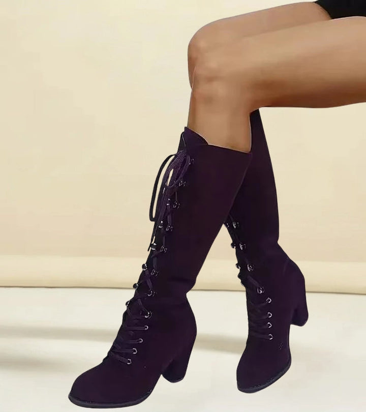 Amanda - Lace-Up High Heel Boots