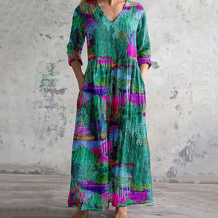 Moony - Vintage Dress with Abstract Print