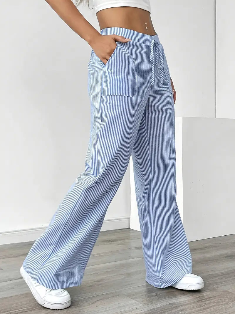 Alina | Elegant Striped Pant With Pockets