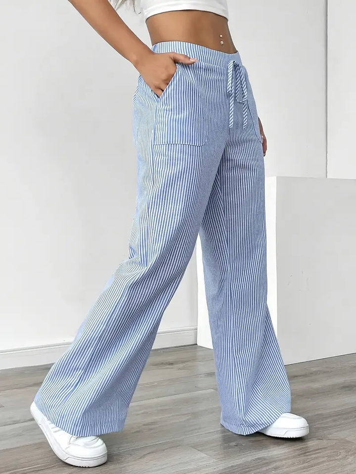 Alina | Elegant Striped Pant With Pockets