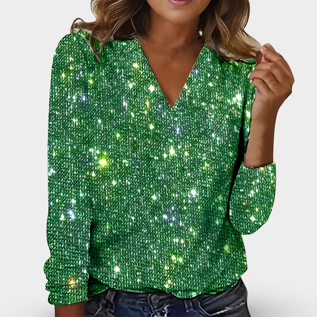 Leah - V-Neck Diamond Blouse