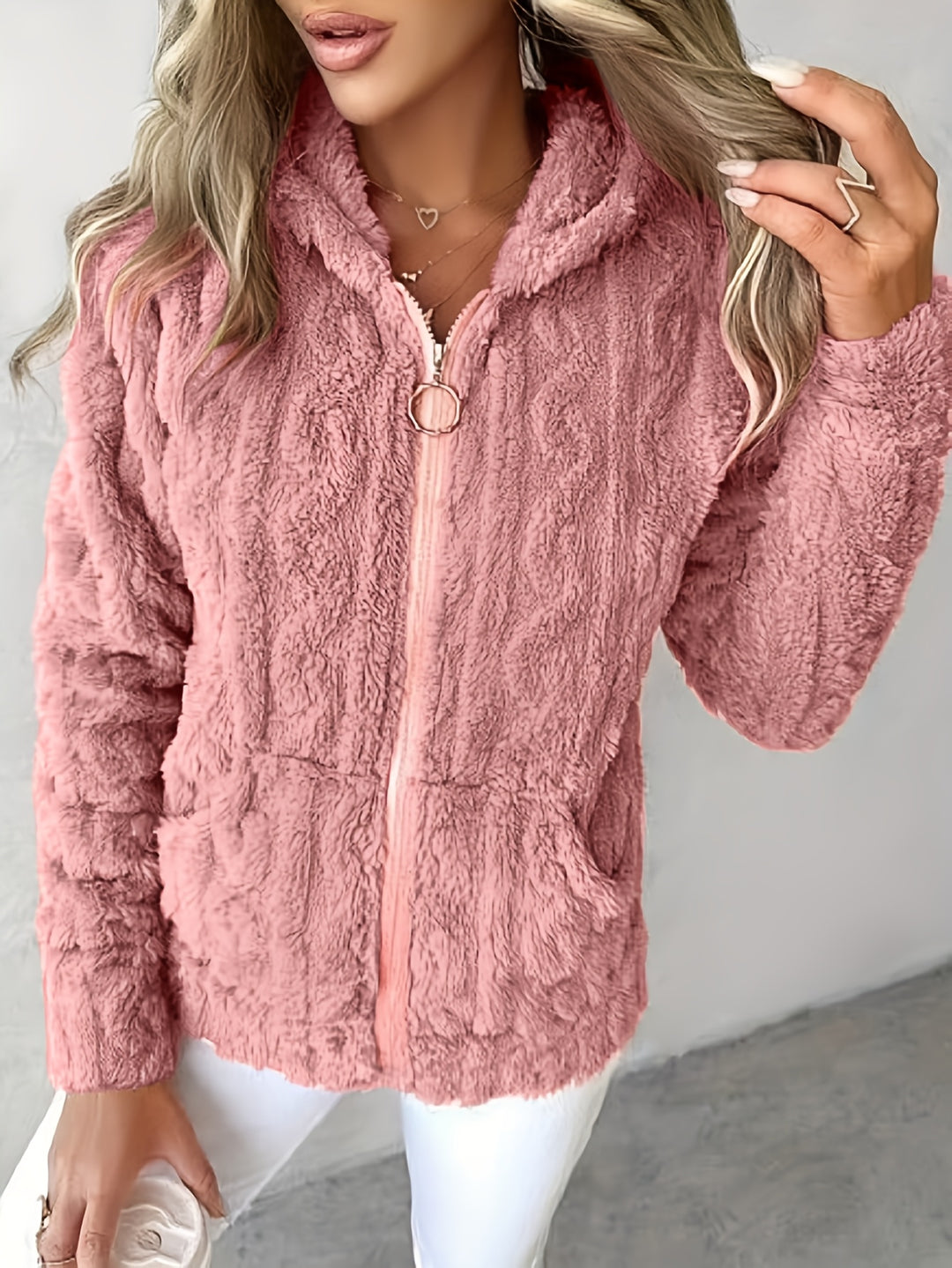 Tia | Fleece-Lined Hooded Zip-Up Sweatshirt